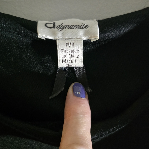 Dynamite Black Asymmetrical Dress with Zipper Detail - Picture 4 of 6